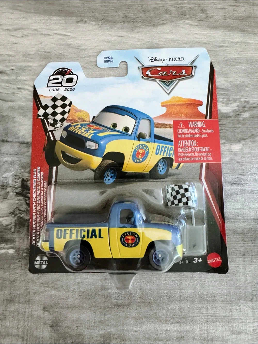 Disney Pixar Cars 20th Anniversary Dexter Hoover Checkered Flag Diecast Mattel
